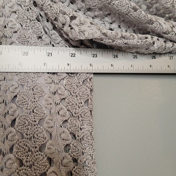 JM Collection Layered Top Women's Size 2X Silver Gray Open Knit Neutral Coastal - Picture 7 of 11